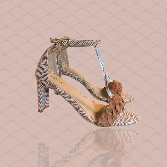 NWOT Kaanas ‘Ordu’ Printed Block Heel Braided Sandal in “Brick” Red Size 10